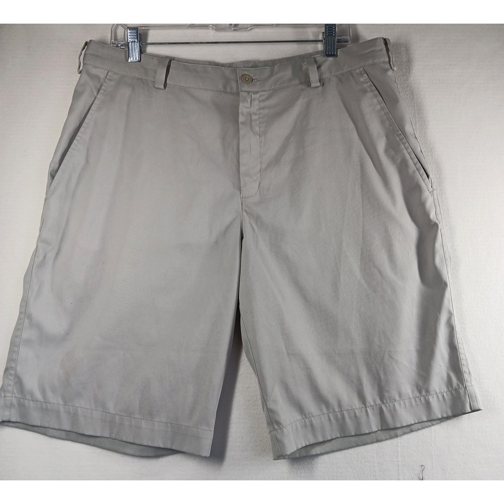 Men Nike Golf Tour Performance Dri Fit Chino Shorts Size 34 M Beige Flat Front